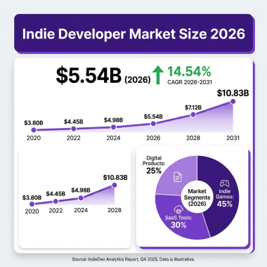 Indie Developer Market 2026: The Complete Industry Analysis with Data, Trends and Forecasts