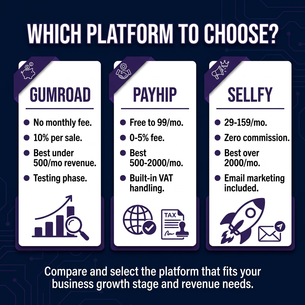 Sellfy vs Payhip vs Gumroad in 2026: Honest Fee Comparison for Digital Product Sellers