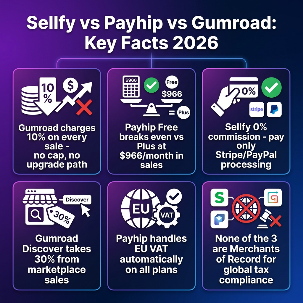 Sellfy vs Payhip vs Gumroad in 2026: Honest Fee Comparison for Digital Product Sellers