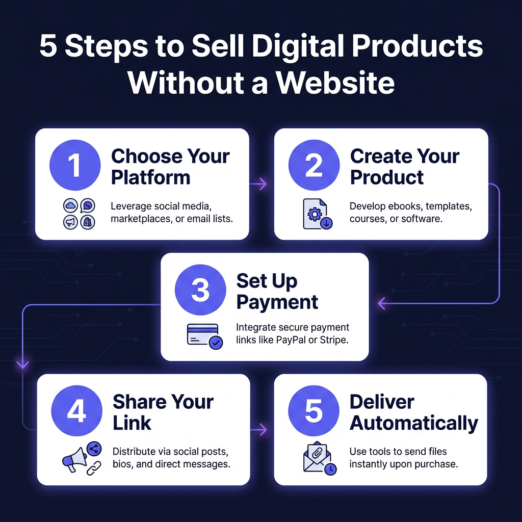 How to Sell Digital Products Without a Website: Complete Guide 2026